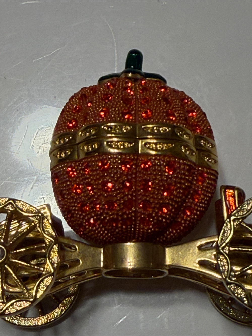 Ornamental Cinderella Pumpkin Carriage Jewelry Trinket Carriage Like New - Picture 6 of 9